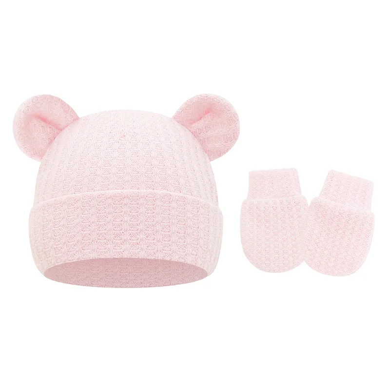 Gorro y guantes de punto para bebé recién nacido – Invierno - imagen 4