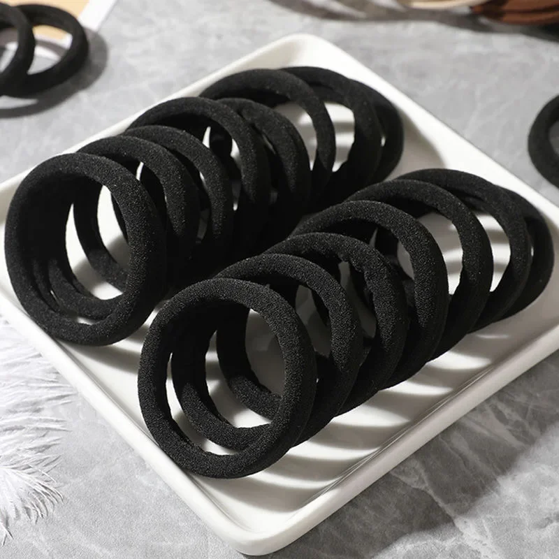 Bandas negras para el cabello con lazo, elástico alto, niña - imagen 2