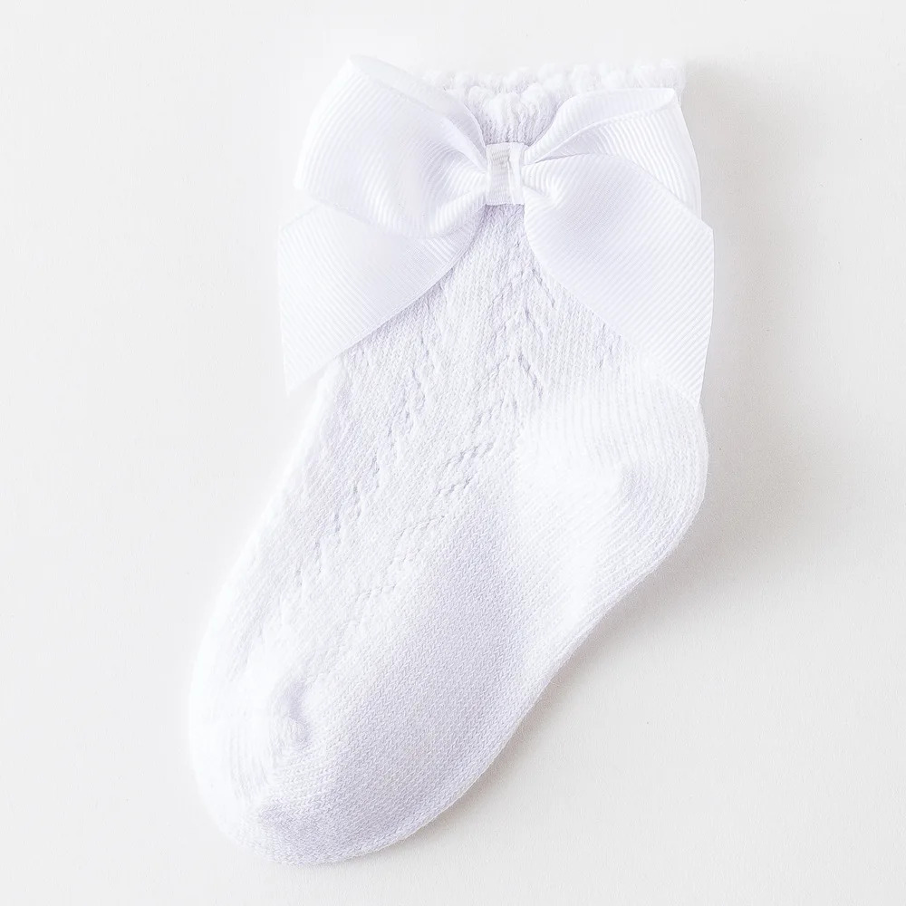 Calcetines bebé niña de algodón con lazo