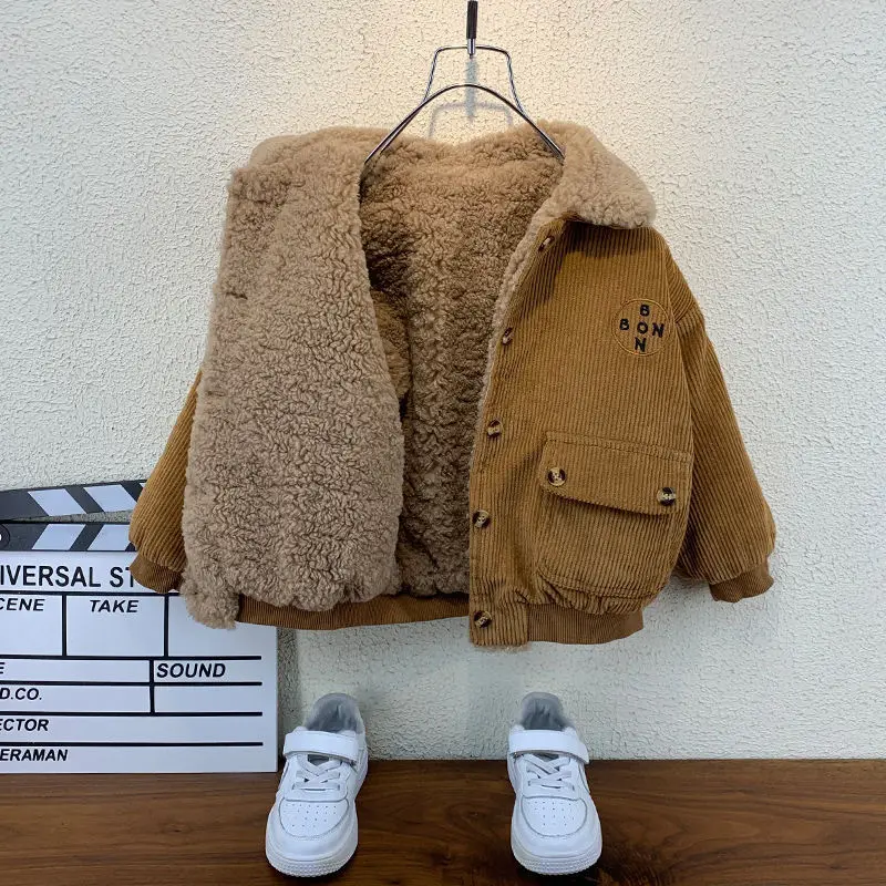 Chaqueta de forro polar infantil para niños – Abrigo acolchado cálido - imagen 3