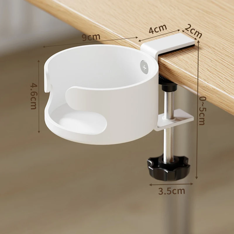 Soporte para vasos de escritorio con abrazadera giratoria y ajustable