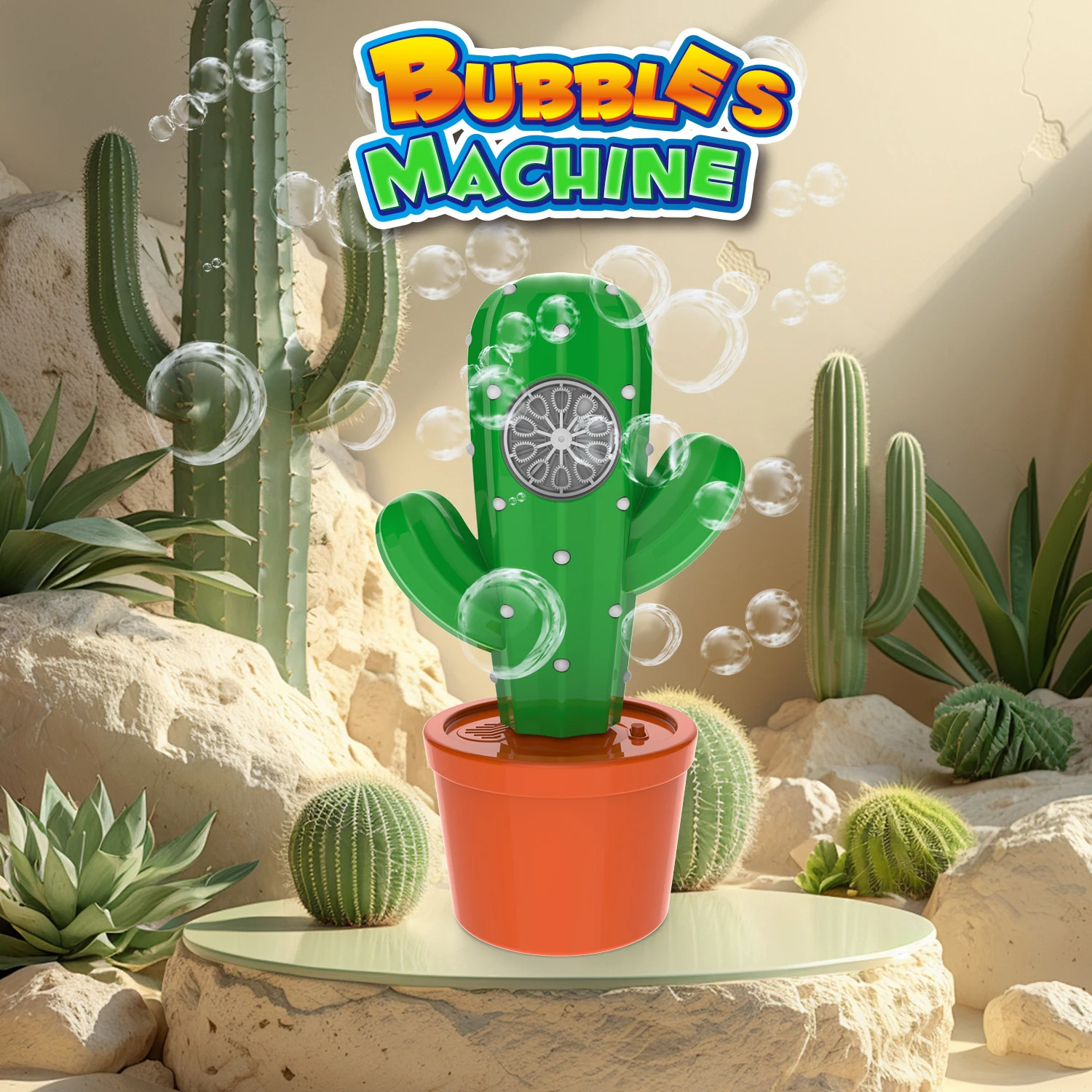 Máquina de burbujas eléctrica con forma cactus para exterior - imagen 2