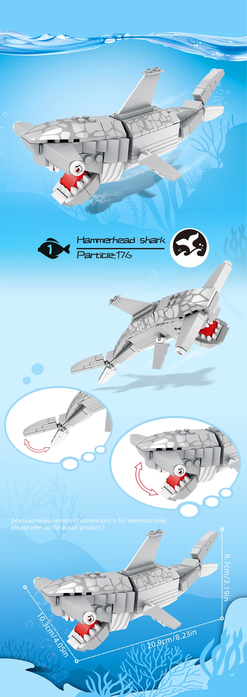 Mini figuras biológicas acuáticas para construir