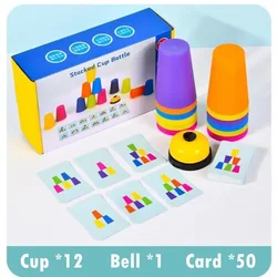 Vasos apilables Montessori con colores y lógica para niños