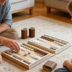 Juego de backgammon de madera plegable artesanal de lujo familiar