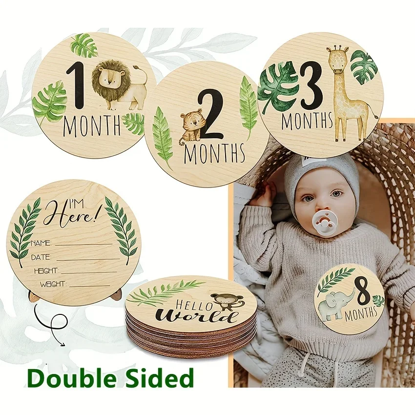Pack de 7 tarjetas de hito de madera