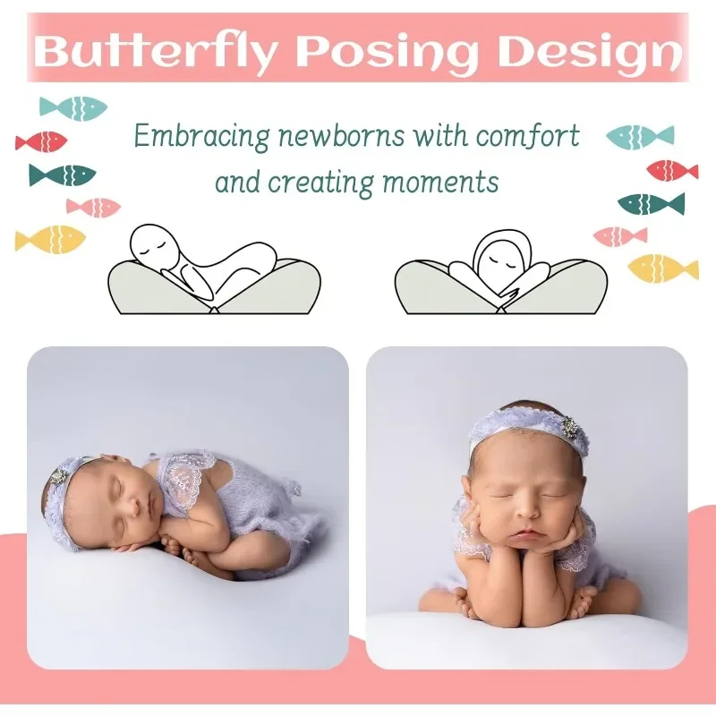 Almohada mariposa U de bebé para posar en sesión de fotos estudio - imagen 4