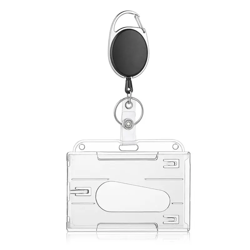 Porta credenciales para niños con llavero y funda transparente
