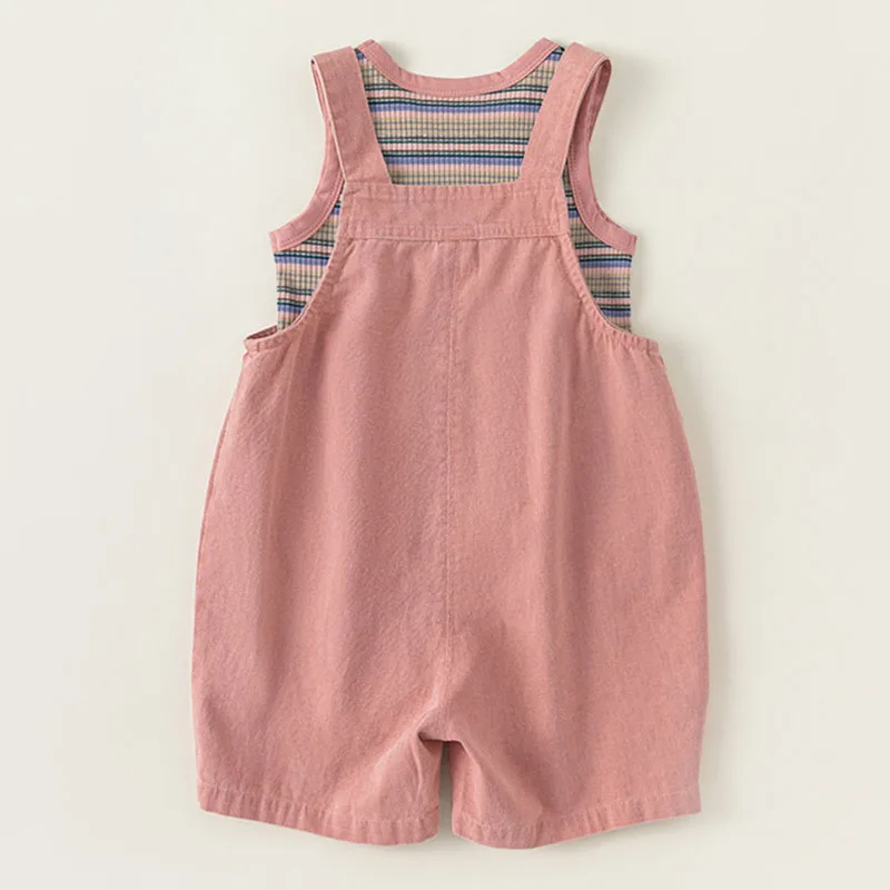 Conjunto de verano de niña en algodón a rayas sin mangas y mono - imagen 4