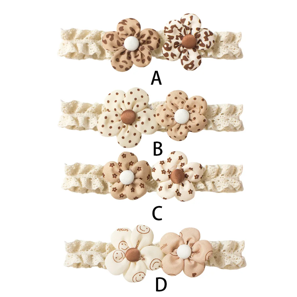 Diadema bebé con flores 3D y estampado leopardo suave - imagen 2