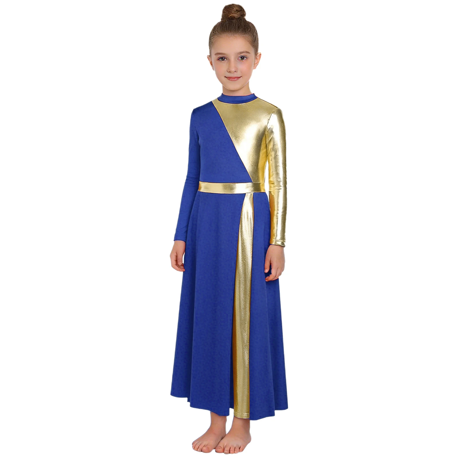 Vestido litúrgico de danza para niñas – túnica manga larga - imagen 3