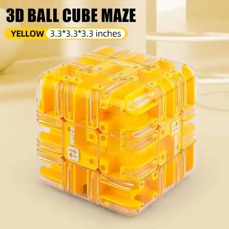 Rompecabezas laberinto 3D en cubo transparente – Antiestrés niños - imagen 2