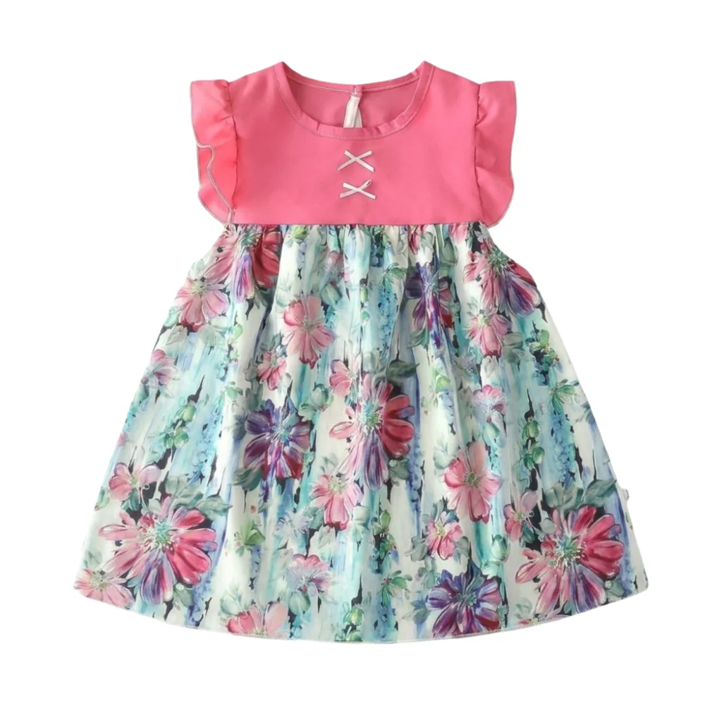 Vestido de verano niña floral transpirable tipo chaleco en A