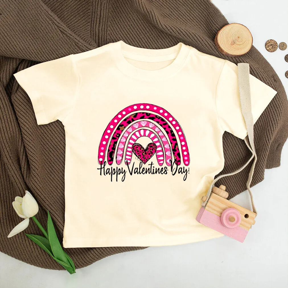 Camiseta infantil de manga corta retro con estampado de San Valentín - imagen 5