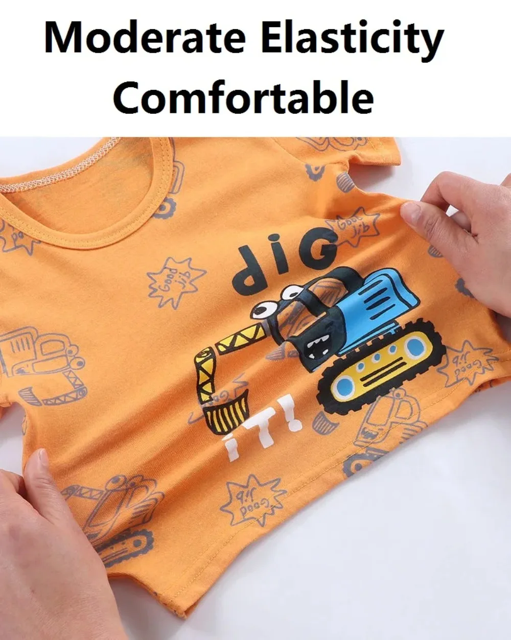 Tacto suave de la tela de algodón de la camiseta para bebés