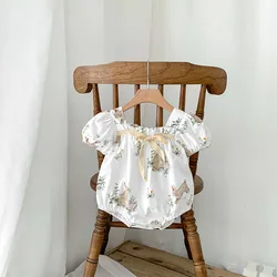 Milangel enterito floral para bebé – Mono con conejito
