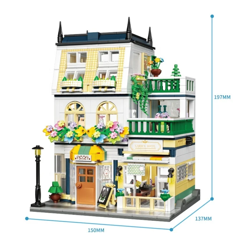 Mini Jardín Hotel: bloques de construcción ciudad con casa - imagen 3