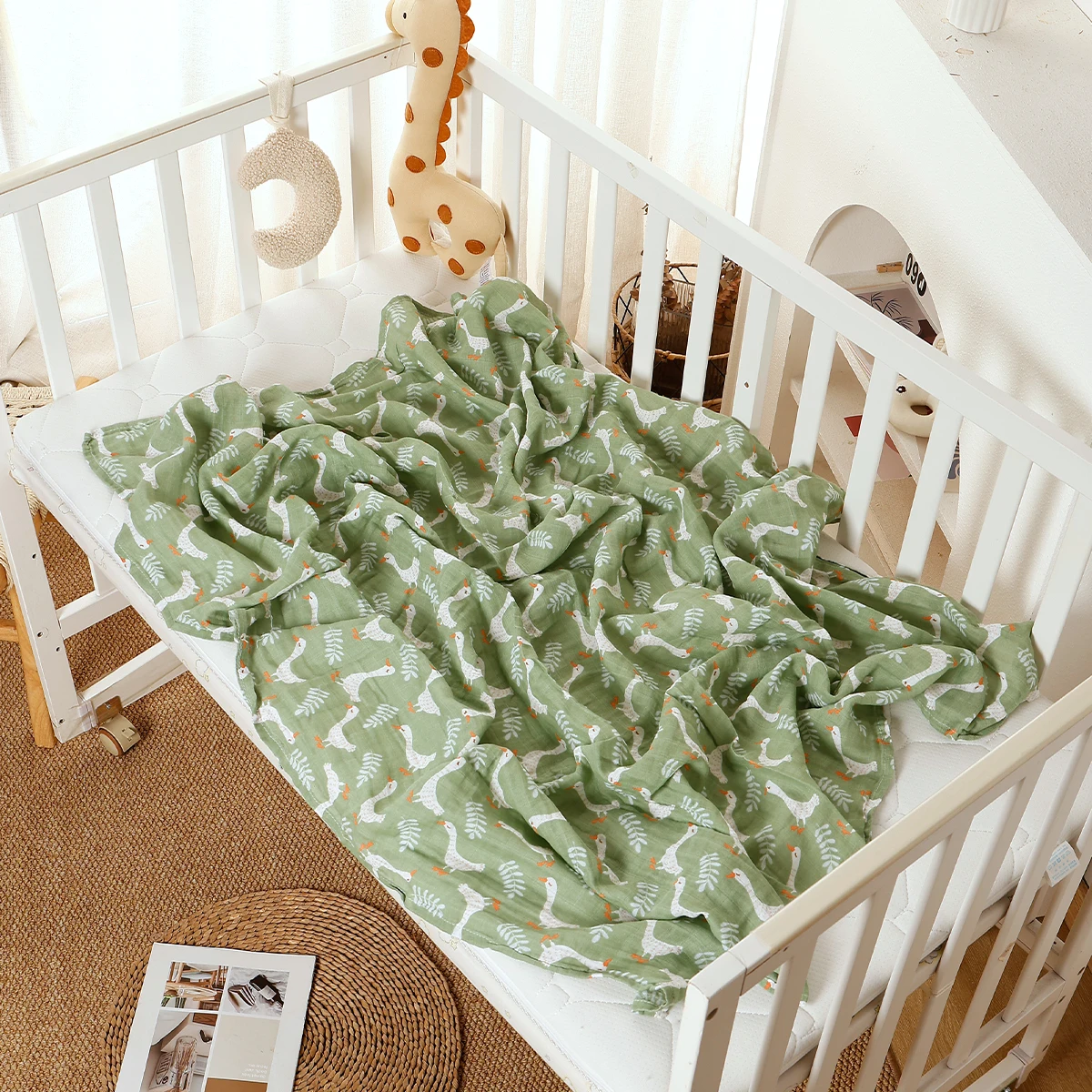 Elinfant mantas de muselina para bebé 100% algodón, envoltura suave - imagen 2