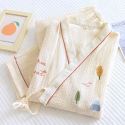 Camisón kimono de algodón crepé para mujer - pijama cómodo