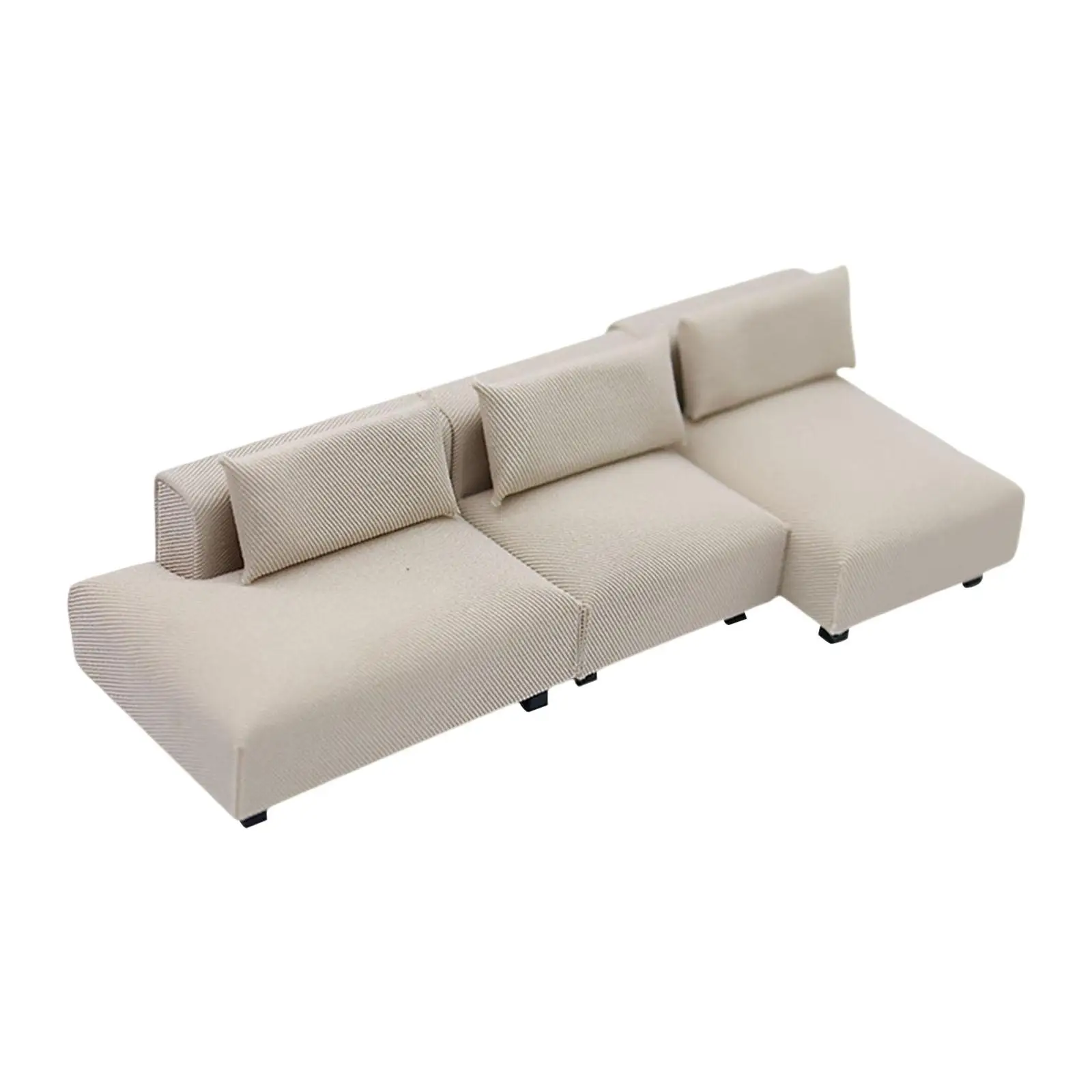 Sofá realista casa de muñecas con almohada para habitación