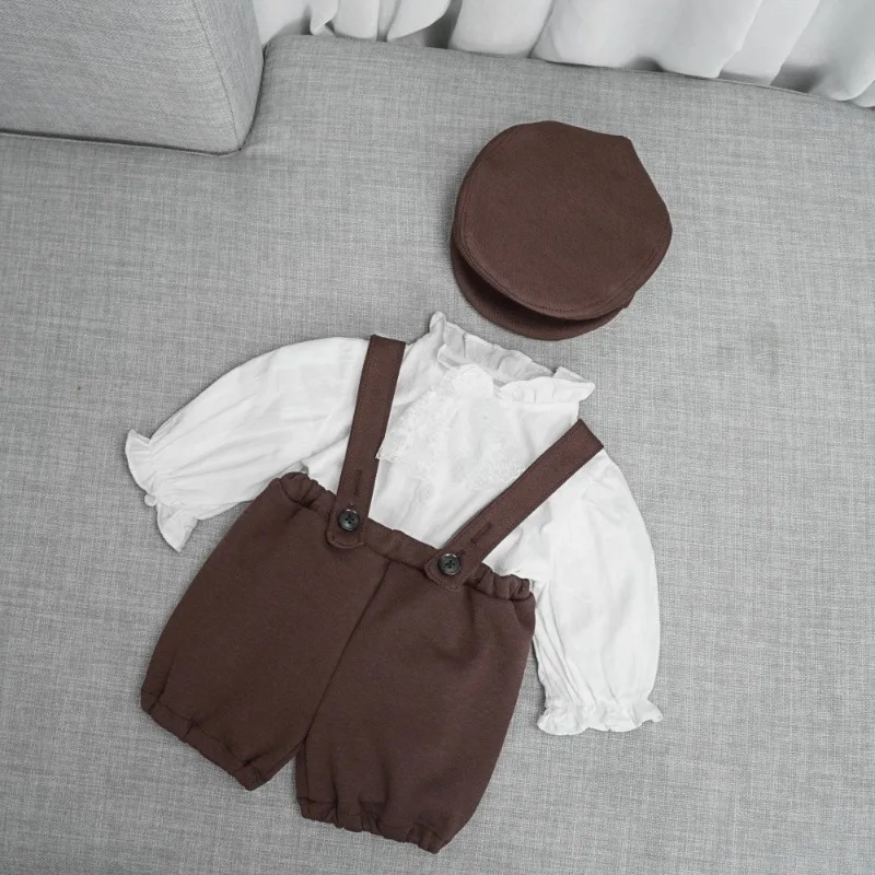 Conjunto disfraz sesión de fotos para recién nacido con gorra - imagen 5