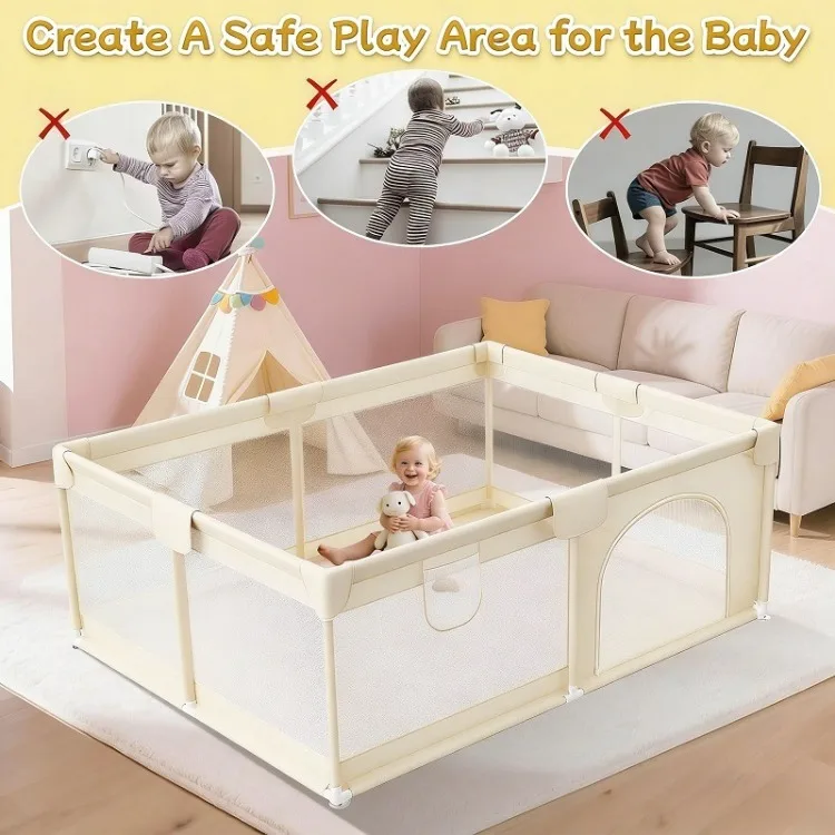 Corralito para bebés y niños pequeños, tamaño amplio