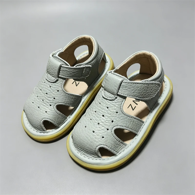 Sandalias de cuero genuino antideslizantes para bebé y niño de verano - imagen 5