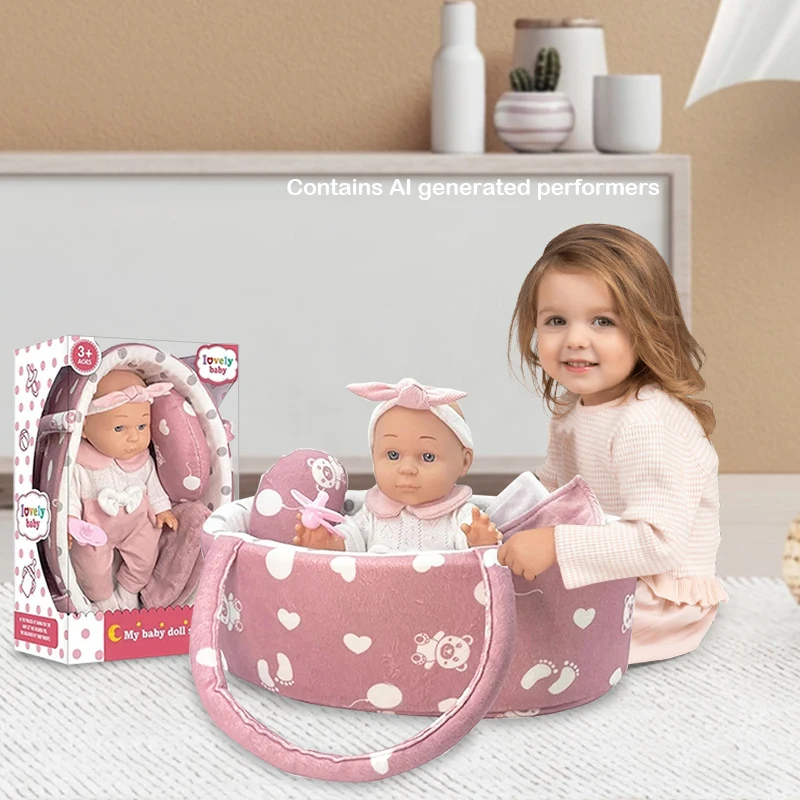 Muñeco de vinilo para juego de roles de bebé con accesorios