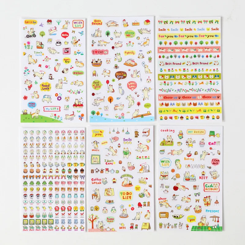 Pegatinas impermeables de PVC transparentes con dibujos animados