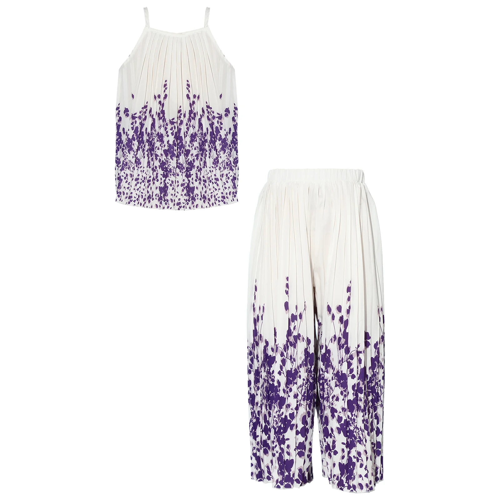 Conjunto de verano para niña con tirantes finos y estampado floral - imagen 4