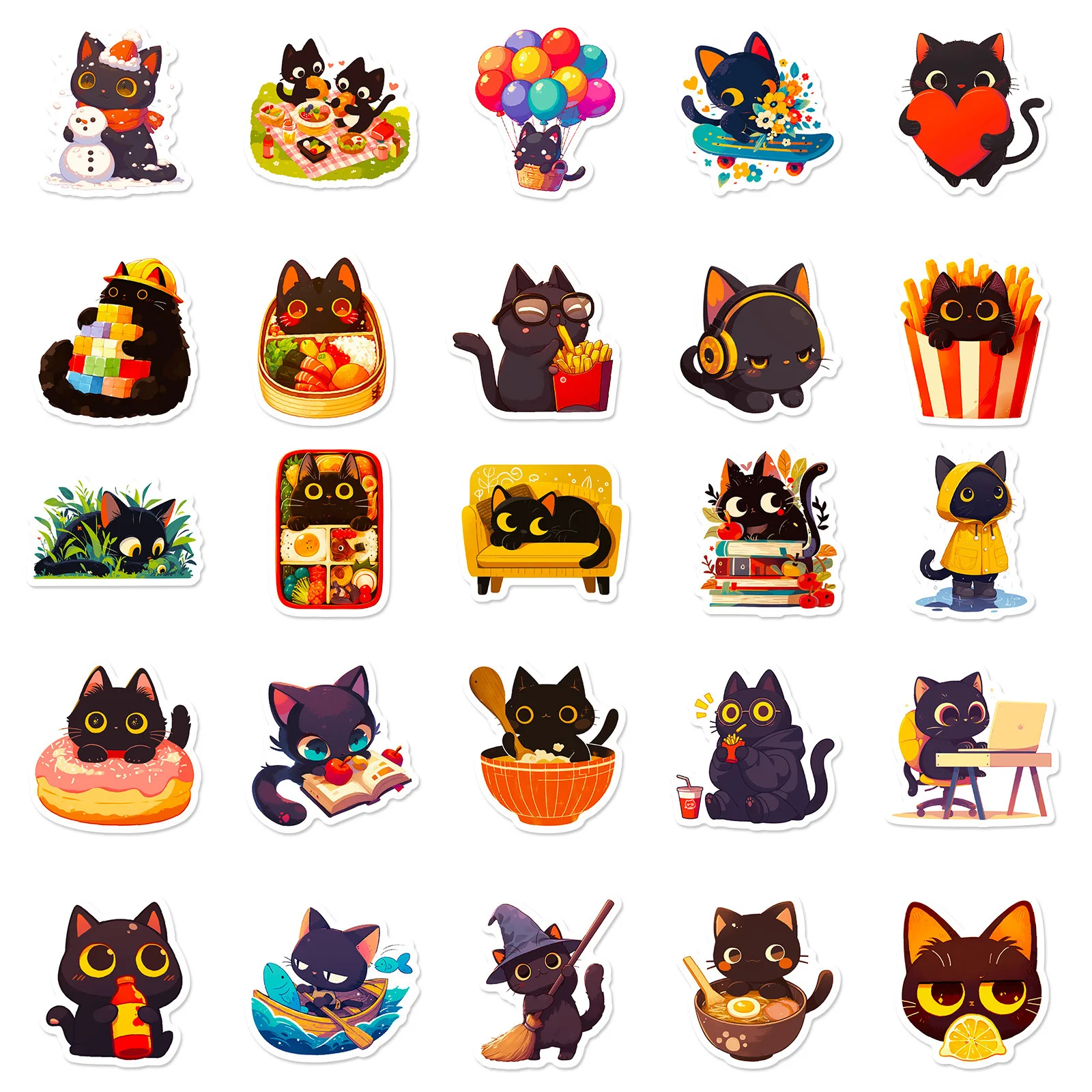 Pegatinas gato negro para decorar álbumes de recortes y portátiles - imagen 4
