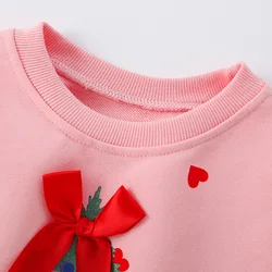 Sudadera navideña para niñas de cuello redondo cálida manga larga