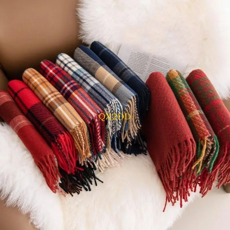 Bufanda a cuadros estilo pashm para mujer – Otoño/Invierno - imagen 5