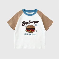 Camiseta de verano algodón peinado cuello redondo holgada estampada