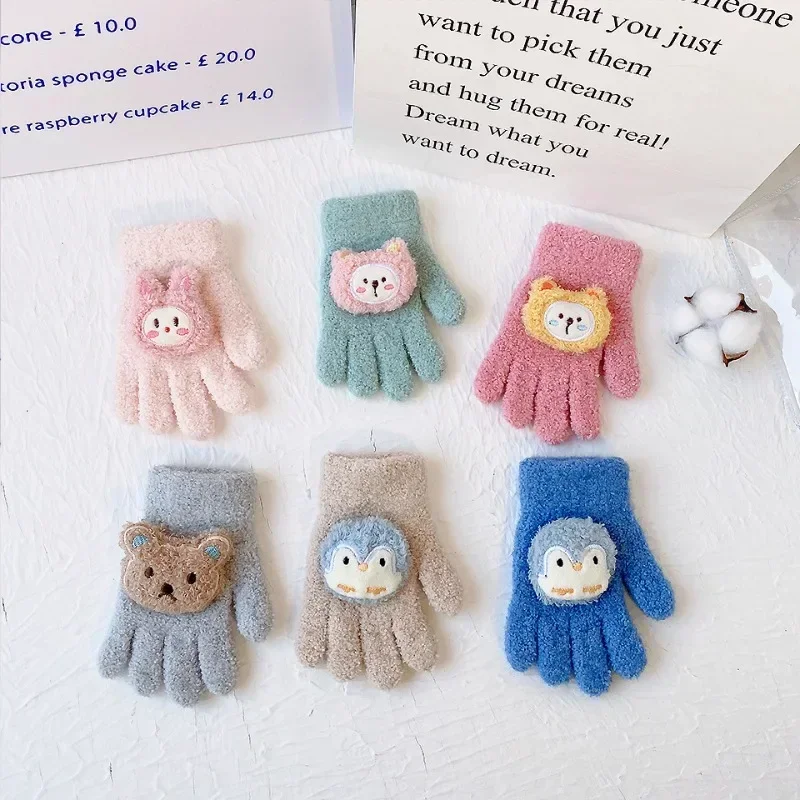 Guantes infantiles con dibujos animados y peluche para niños - imagen 4