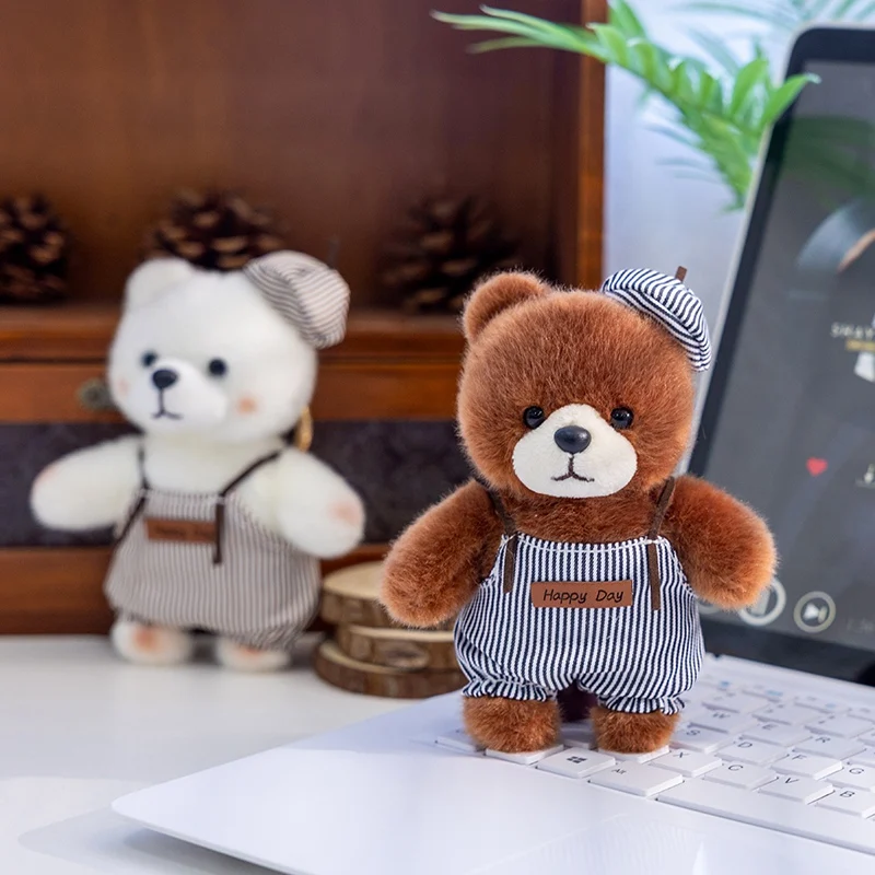 Peluche oso Kawaii suave para mochila escolar, llavero infantil
