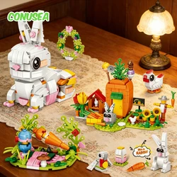 Bloques de construcción conejo de Pascua educativo montaje