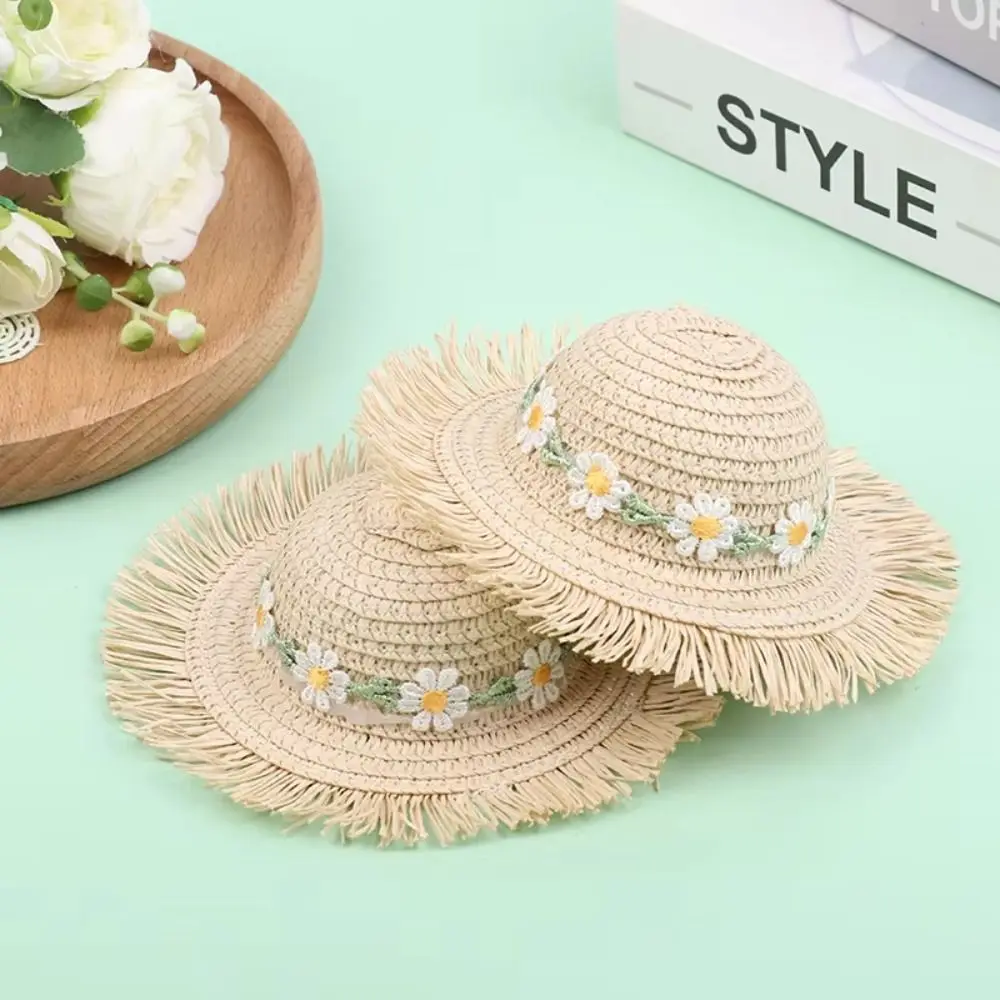 Sombrero margarita artesanal para muñecas, accesorio de casa
