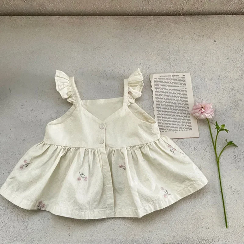 MILANCEL Vestido verano niña – Algodón con volantes