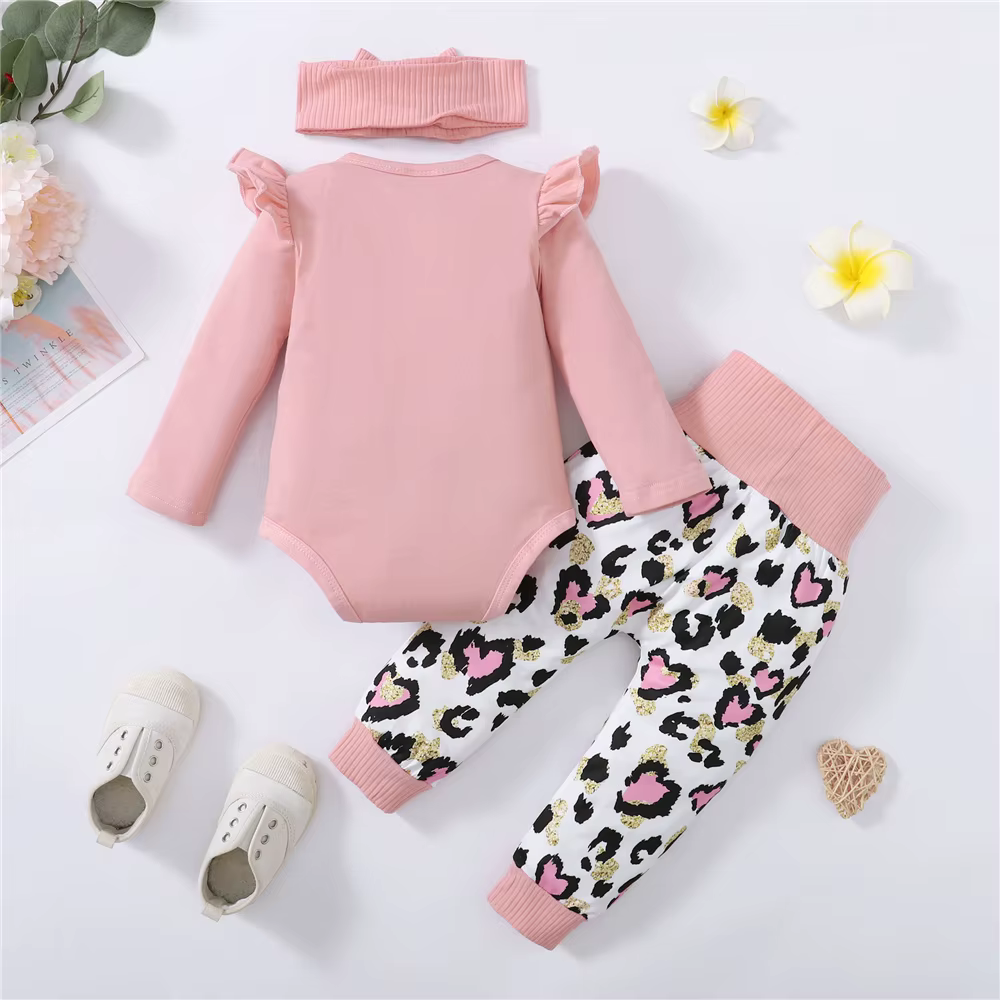 Pelele suave bebé recién nacido mamá y pantalón corazón otoño - imagen 3