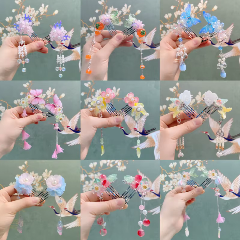 Horquillas Hanfu para niñas - Accesorios de pelo y moda infantil - imagen 2