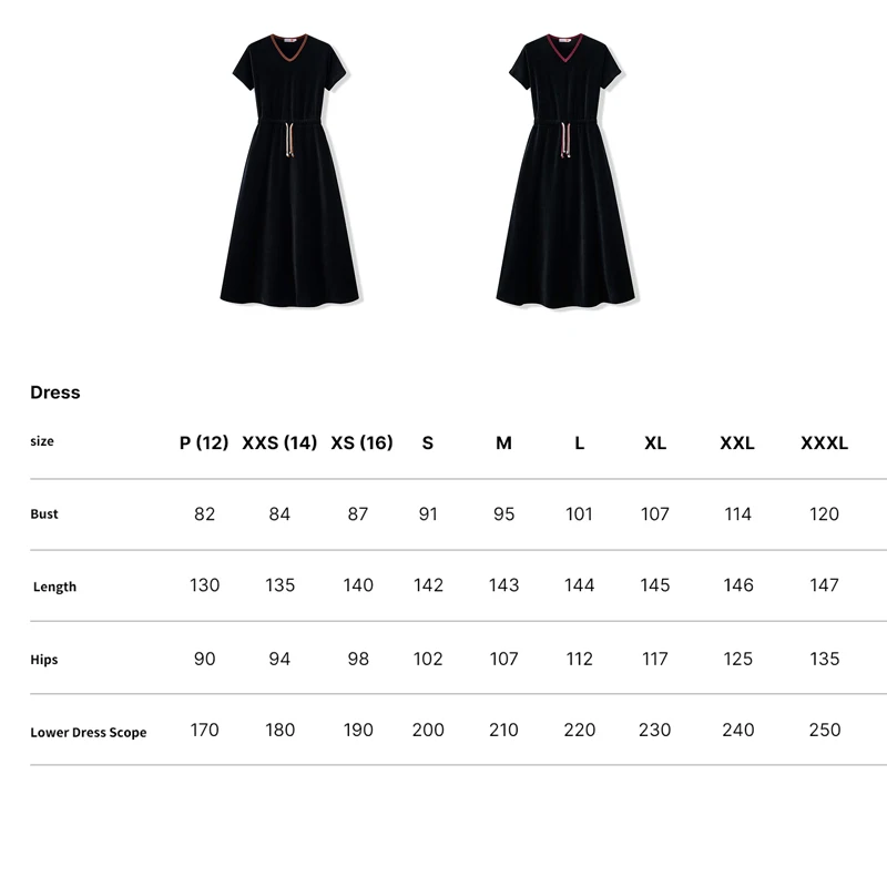 Vestido de terciopelo negro con diseño en cintura
