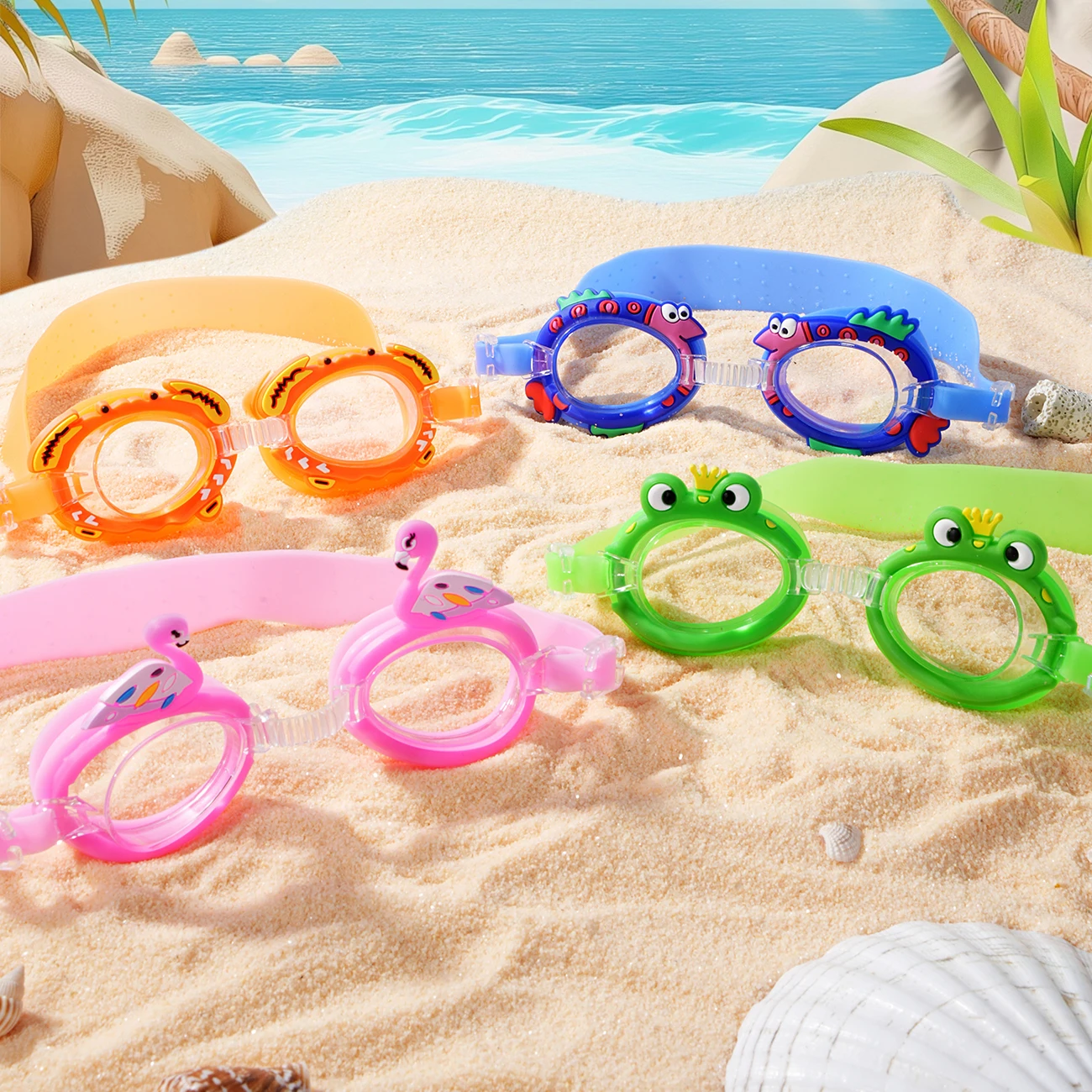 Gafas natación infantil antifugas con diseño de animales
