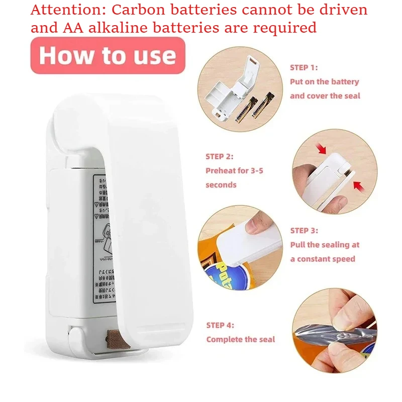 Mini sellador térmico portátil de bolsas para alimentos al calor - imagen 5