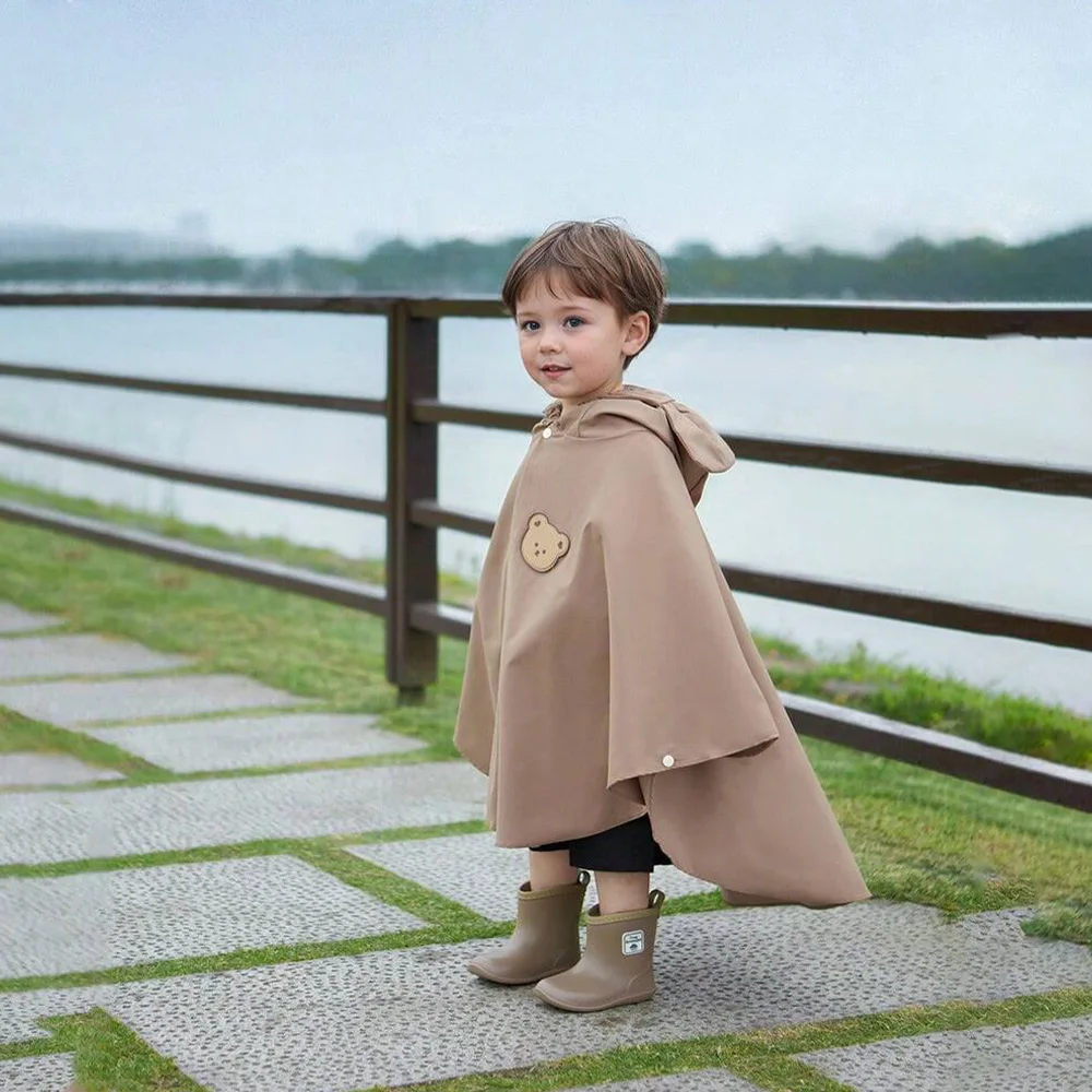 Chubasquero infantil impermeable con capucha de dibujos animados - imagen 2