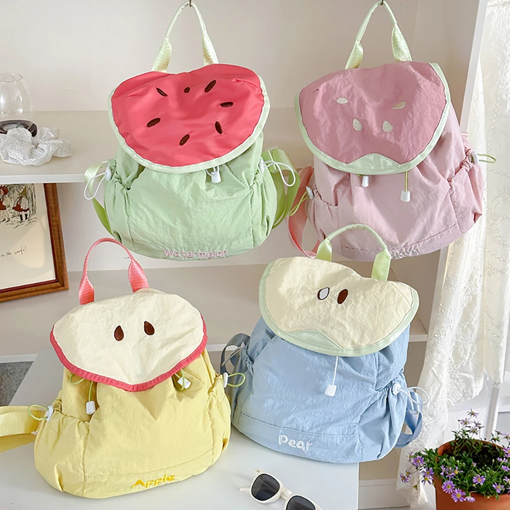 Mochila infantil suave carita sonriente macarrón con cordón preescolar - imagen 2