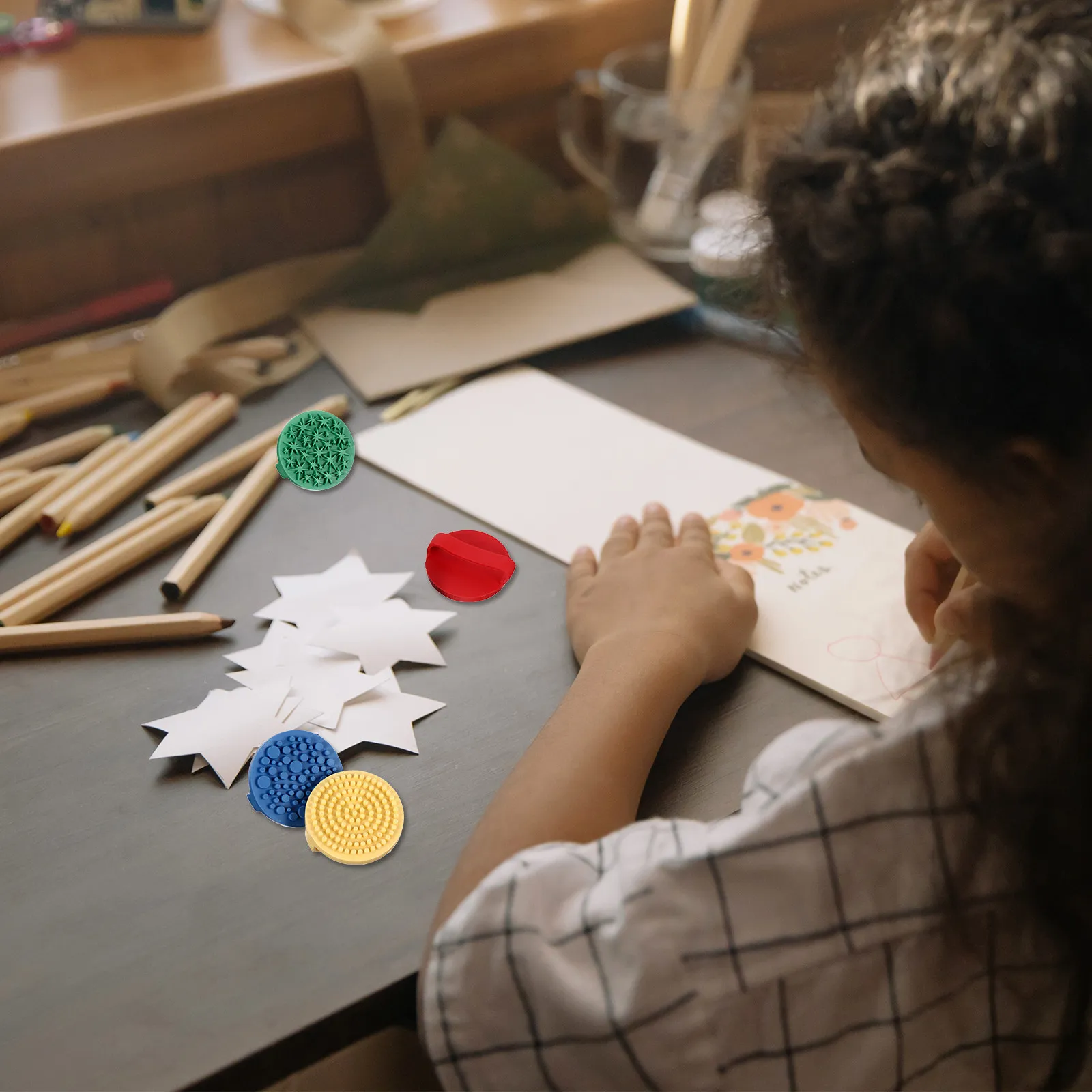 Sellos infantiles dinosaurios de goma para manualidades creativas