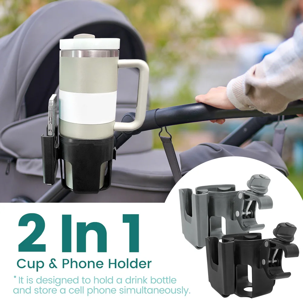 Portavasos universal con soporte para teléfono para cochecito - imagen 4