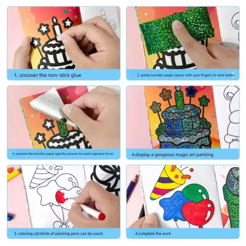 Libro de pegatinas de dibujos animados para manualidades y arte - imagen 2
