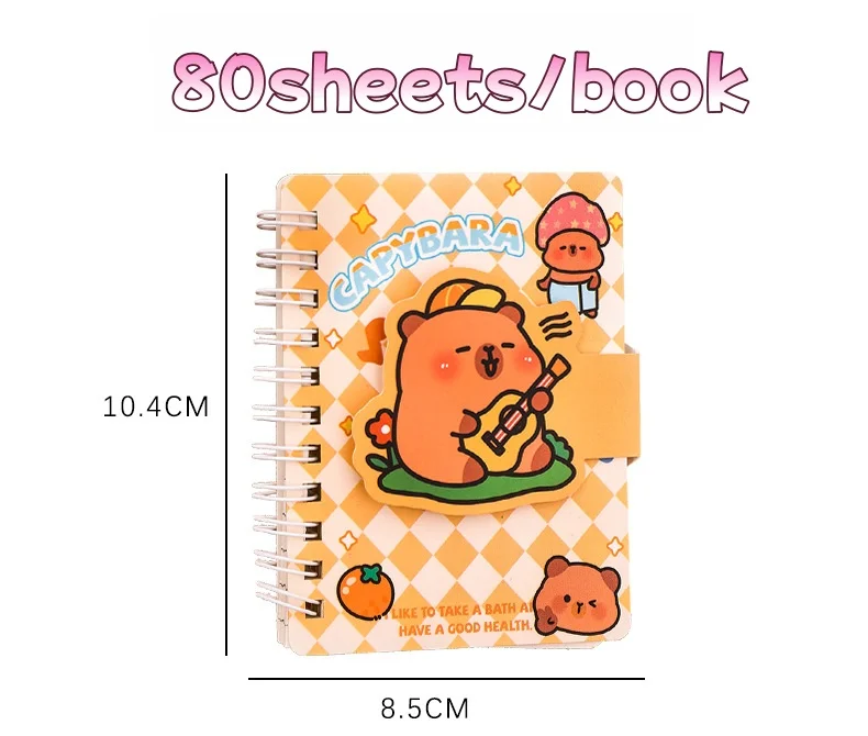 Cuaderno espiral con cierre y velcro de capibara - imagen 2